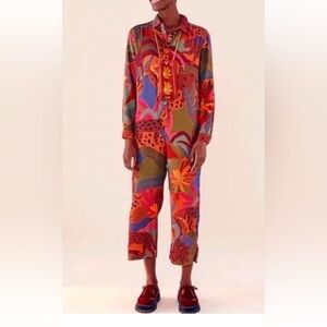 NWT FARM size XS leopard jungle jumpsuit